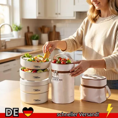 Produktbild von Isolierter Lunchbehälter Thermo-Lunchbox Set für Lebensmittel