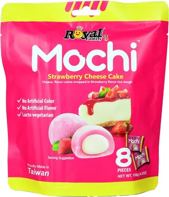 A bag of strawberry cheesecake mochi.