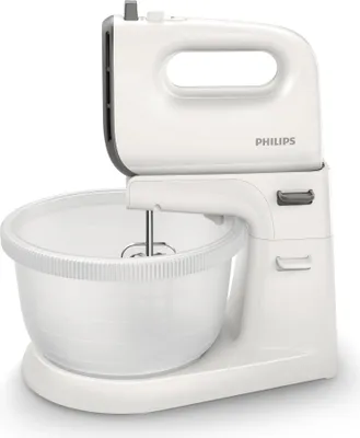 Produktbild von Philips Handmixer 5000 Series, 5 Geschwindigkeitsstufen, Turbofunktion, Knethaken, 3.0 L, 450 W, Grau (HR3745/00)