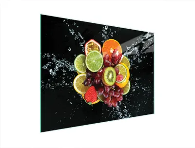 Produktbild von Glas-Schneidebrett 40x30 cm für Obst, hygienisch, kratzfest und spülmaschinenwaschbar