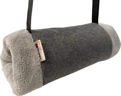 Produktbild von SENIORI Handmuff - Wärme und Komfort für ROLLSTUHLFAHRER mit Weichem Fleece und Breitem Halsriemen (SR2 Grau + Polar)