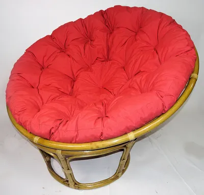 Produktbild von Rattan Papasansessel,Papasan Durchmesser 100 cm, Fb. Honig, Polster Uni Living 201 hell rot