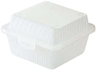 Produktbild von Contacto Mehrweg-Menüschale, für Hamburger, weiß, 12 x 13 x 8 cm, Essensbox, Menübox