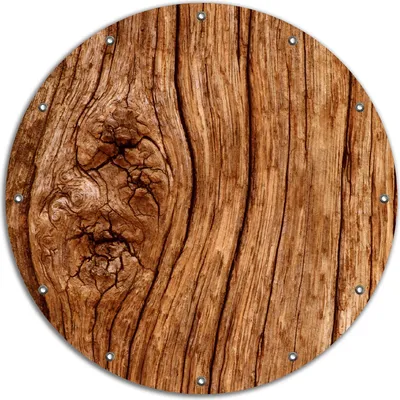 Produktbild von Wallario rundes Outdoor-Poster für Garten oder Balkon, Motiv Holzstamm mit Asteinschluss, 90 cm Durchmesser