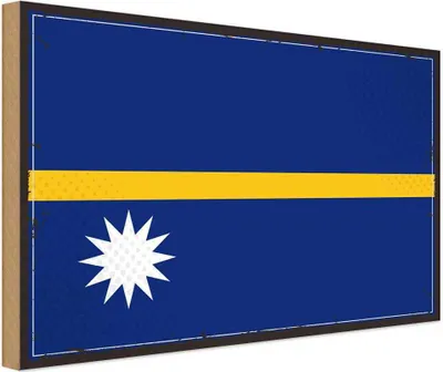 Produktbild von vianmo Holzschild 20x30 cm Naurus Nauru Flagge Fahne Wappen