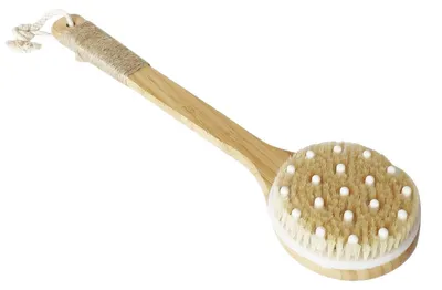 Productafbeelding van Body brush met lange steel en grote ronde massagekoppen