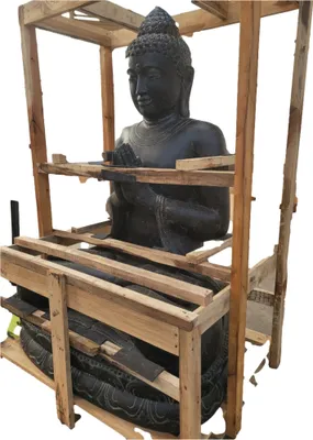Produktbild von Großer Buddha Handhaltung Begrüßung perfekt für Garten Koi-Teich oder Veranda ist Witterungsbeständig Frostfest und Neu 175cm H, APL-SB-175af