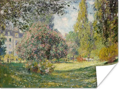 Produktbild von MuchoWow® Poster Der Park Monceau - Gemälde von Claude Monet 80x60 cm - Kunst für zu Hause