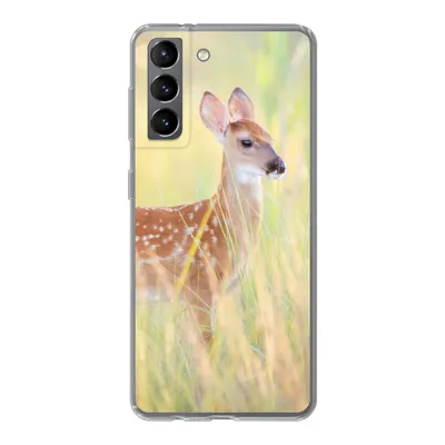 Produktbild von MuchoWow® Handyhülle Schutzhülle Hülle für Samsung Galaxy S21 Hirsche - Gras - Grün Silikon Softcase Handy Hülle - Softcase