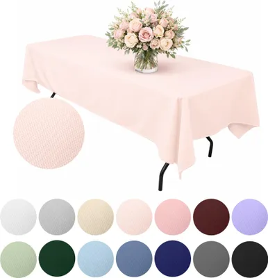 Produktbild von MEBLE ODNOWA, Tischdecke, Glatt Tischdecke, Rechteckig, Puderrosa, 140×240 cm, Matt, Tischschutz, Elegant, Formstabil, Elastisch, Strapazierfähig, Maschinenwaschbar