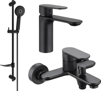 Produktbild von Mexen Milo DF40 Badewannenset, Schwarz - 71303DF40-70