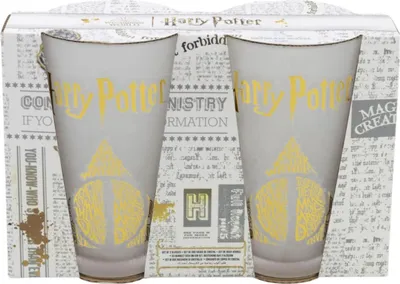 Produktbild von Harry Potter, 2er Set Trinkgläser 490ml Golden Magic, satiniert, Transparent