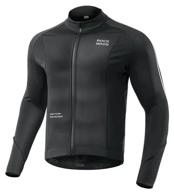 Image de Maillot de cyclisme à manches longues pour l'automne/hiver, taille XL - Noir