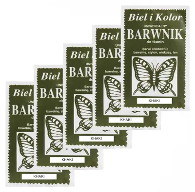 5 x 10g Batikfarbe Textilfarbe Stofffarbe färben khaki