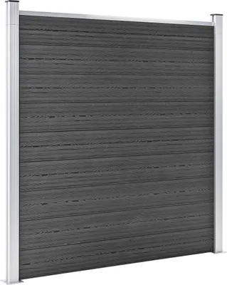 Produktbild von vidaXL Zaunelement Set WPC 792x(105-186)cm Schwarz