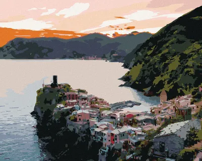 Produktbild von Zuty - Malen nach Zahlen - STADT AM MEER, ITALIEN (TED DAVIS), 40x50 cm, ohne Keilrahmen