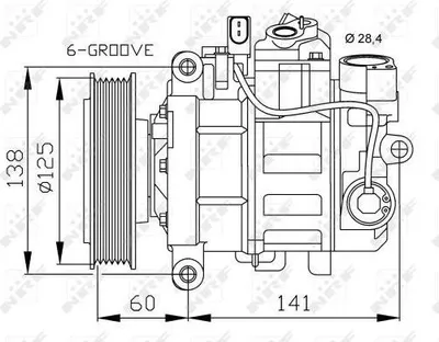 Produktbild von NRF 32930G 6SEU16C Klimaanlage Klimakompressor PAG 46