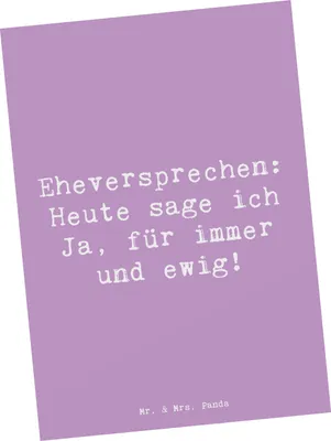 Produktbild von Mr. & Mrs. Panda Postkarte Spruch Eheversprechen für immer - Lavendeltraum - Geschenk, romantisches Versprechen, Liebe, Ansichtskarten, Heiraten, Grußkarte, Geschenke