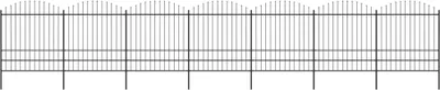 Produktbild von Gartenzaun mit Speerspitzen Stahl (1,57 - 2) x 11,9 m Schwarz