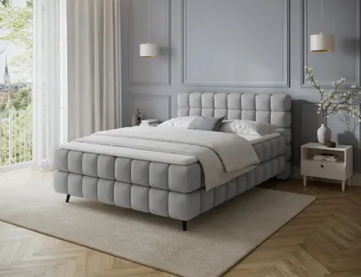 Produktbild von Boxspringbett mit Stauraum 160x200 SARVIRO - Dunkelgrau