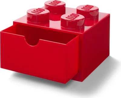 Image de LEGO Tiroir de bureau avec 4 boutons, boîte de rangement avec tiroir - Rouge