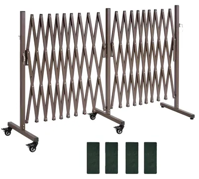 Produktbild von VEVOR Erweiterbare Absperrung, 3,37 m erweiterbare Sicherheitsbarriere, flexible mobile Absperrung mit verriegelbaren Rollen, tragbares faltbares Sicherheitstor aus Metall für Terrasse, Garten, Treppe, 618-6030x470x1020 mm