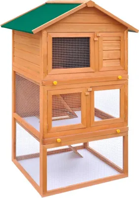 Immagine prodotto di Conigliera all'Aperto Gabbia Animali Piccoli a 3 Livelli Legno