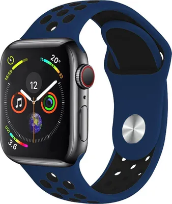 Image de Bracelet de remplacement pour Apple Watch Series 4 / 5 40mm Smartwatch Bracelet de montre en silicone bleu