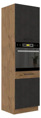 Produktbild von Vigo Hochschrank 60 cm Eiche Lancelot Matera Grau Küchenzeile Küchenblock Küche