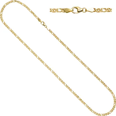 Produktbild von JOBO Zwillings-Panzerkette 585 Gelbgold 3 mm 45 cm Gold Kette Halskette Goldkette