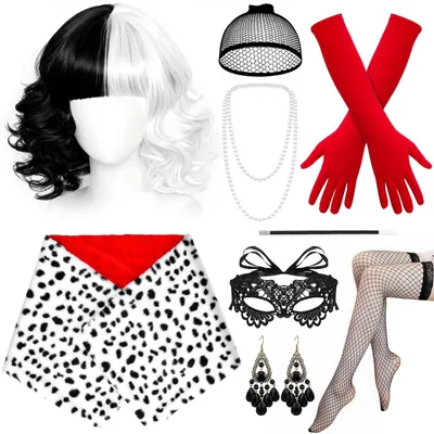 Produktbild von Cruella De Vil Kostüm für Damen mit Accessoires