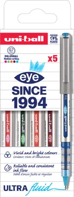 Produktbild von uni-ball Tintenroller eye fine UB157 PF 5er Etui sortiert