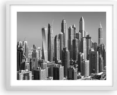 Produktbild von Gerahmtes Poster - Weißer Rahmen - Wolkenkratzer Fotografie Dubai - 50x40 cm - Wand Bild - Wanddeko - Wandbilder - Kunstposter - Wandposter - Bilderrahmen - Bilder - Kunstdruck - P2WAA50x40-4388