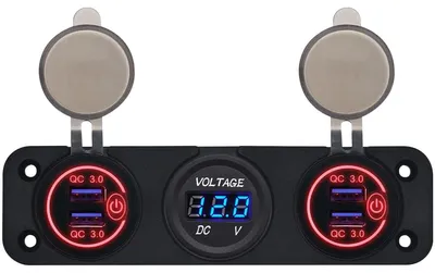 Produktbild von ProRide 12V USB-Autolader 4 Ports QC3.0 P12530 mit Voltmeter