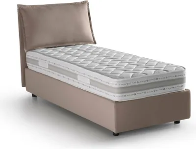 Produktbild von Einzelbett Daugust, Containerbett mit Stoffbespannung, 100%  Italy, Frontöffnung, inklusive Matratze Cm 80x190, Turteltaube