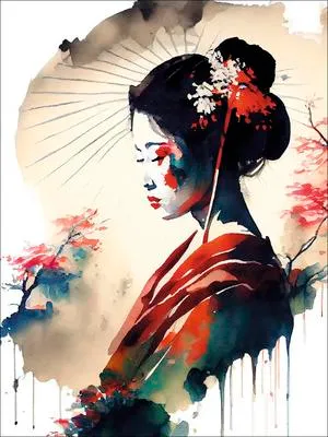 Produktbild von Leinwandbild Geisha IV 57x77 cm