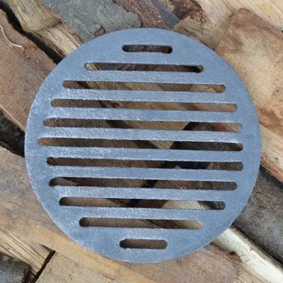 Image de SEZAM - Grille de poêle ∅21,5 cm Fonte Grille de cheminée Grille ronde de cendrier Poêle à bois Grille de plaque Grille de poêle Cheminée