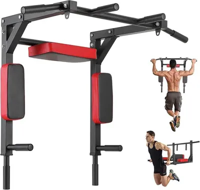 Produktbild von Klimmzugstange zur Wandmontage, Multifunktionale Pull Up Bar Indoor Trainingsstange Dip-Station für Home Gym, Power Tower Trainingsgewicht bis zu 200kg