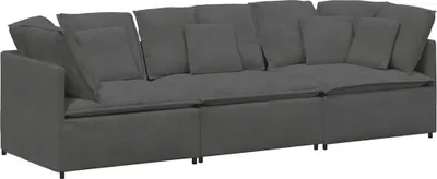 Produktbild von vidaXL Modulares Sofa mit Kissen Cordstoff Dunkelgrau