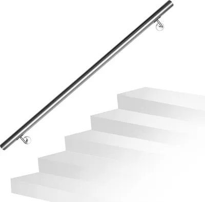 Immagine prodotto di Set di corrimano Yakimz staffa a muro in acciaio inox staffa per corrimano scale 120 cm