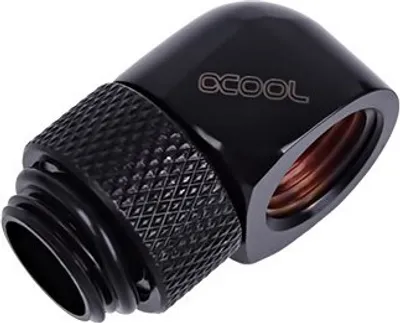 Produktbild von Alphacool 17217, Anpassung, Messing, Schwarz, 1/4", 90°, 32,2 mm