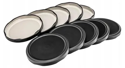 Imagen del producto de Juego de 10 tapas negras mate, diámetro 82 mm, para 6 piezas