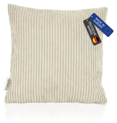 Obrázok produktu pre Obliečka na vankúš Lycce z módnej manšestrovej tkaniny (40 x 40 cm) - ideálna na pohodlné vankúše na pohovku alebo dekoračné vankúše, rôzne farby - vyrobené v EÚ, farba: tmavosivá