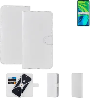 Produktbild von K-S-Trade Handy Hülle Schutz Hülle kompatibel mit Xiaomi Mi Note 10 Cover Case Bookstyle Bumper weiß 1x