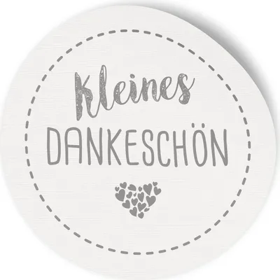 Produktbild von 24x Sticker Aufkleber Kleines Dankeschön Weiß, Durchmesser 2,5 cm (Motiv 183)