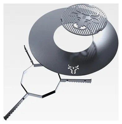 Produktbild von Grillring und Grilleinsatz mit Auflageleiste | Rund | Bullenmotiv | Stahl | Größe: 80 cm