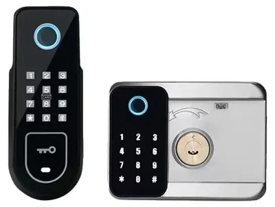 Produktbild von Smart Türschloss, Fingerabdruckzugang, Bluetooth-Konnektivität, Doppel-Fingerabdruck