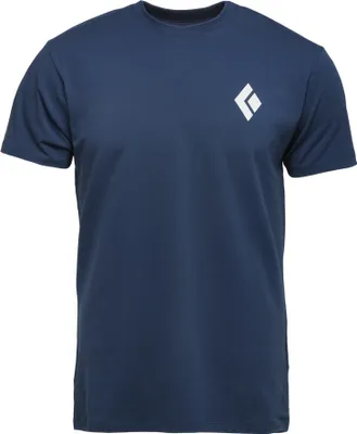Dunkelblaues T-Shirt für Herren von Black Diamond mit Logo auf der linken Brust.