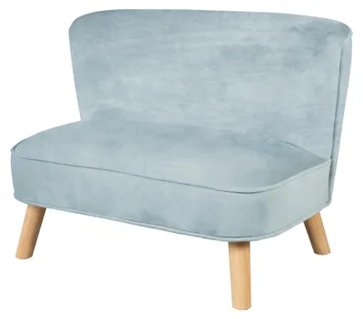 Kindersofa Lil Sofa, Samt, Hellblau, 70x48x50 cm