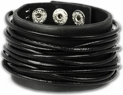 Produktbild von SilberDream Armband Leder -gegerbtes Rindsleder- schwarz Herren Männer LAP010S